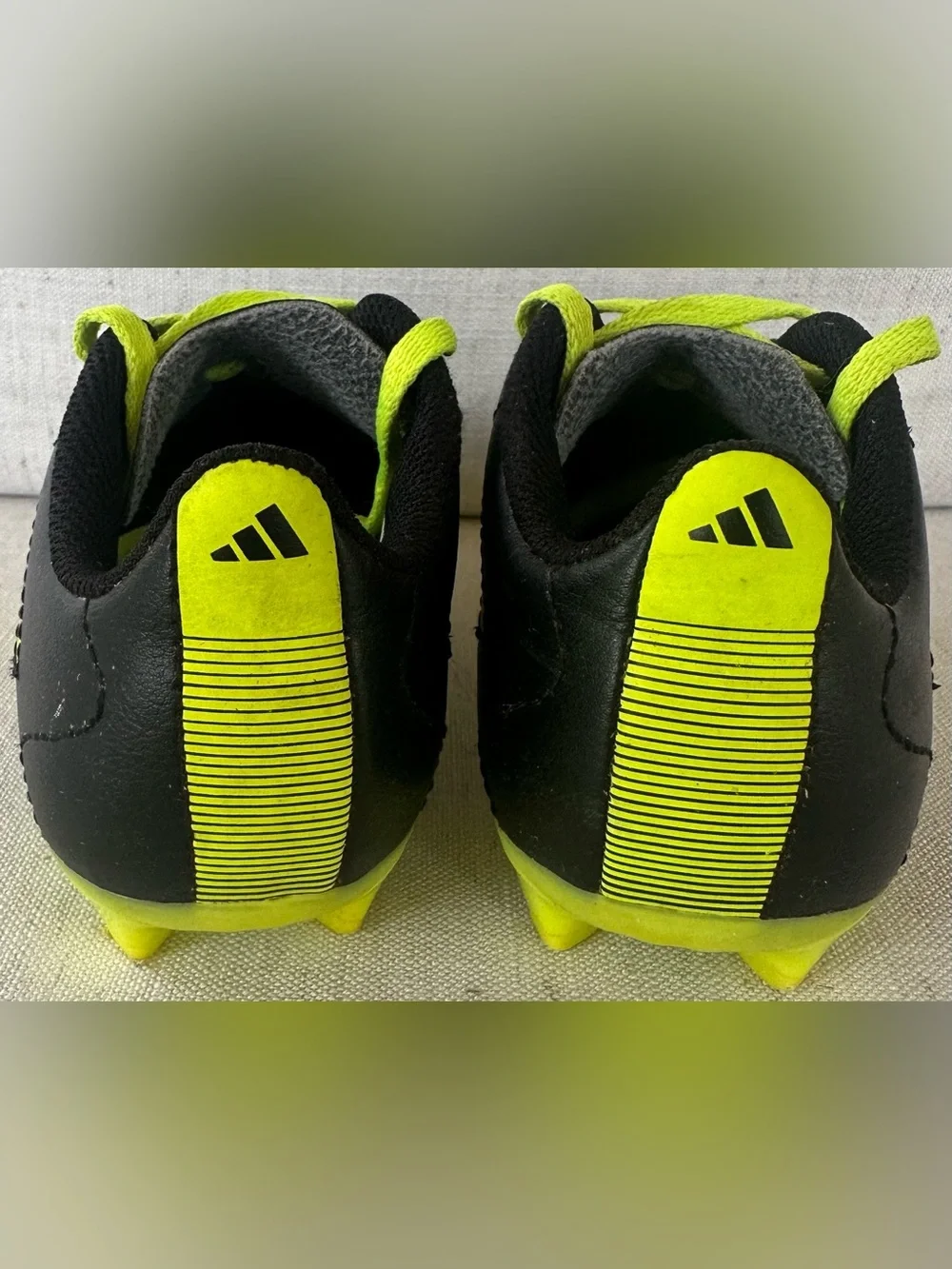 Adidas Goletto FG Soccer Cleats Kids US 11K Black Solar Yellow Youth EU 28.5